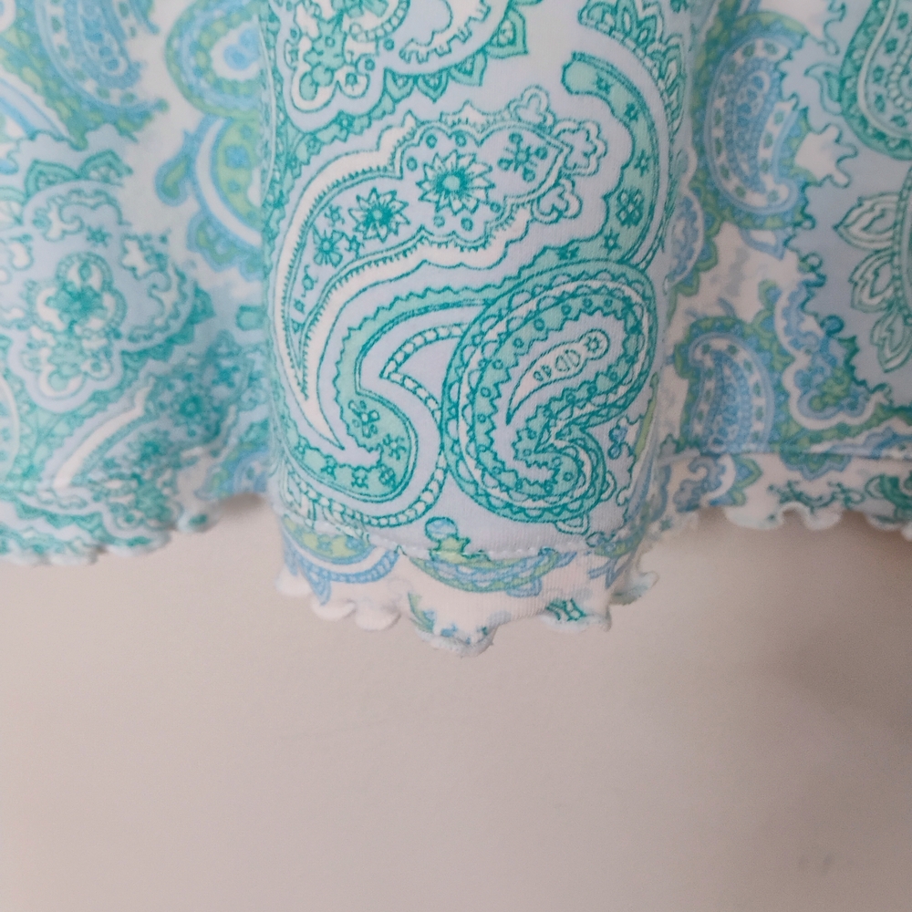 Miss Elaine Aqua Paisley Nightgown Set - Picture 10 of 16